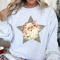 Santa, Retro, Grey Star Sweatshirt