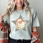 Santa, Retro, Green Star, Candy Cane, Christmas, Comfort Colors Tshirt