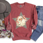 Santa, Retro, Grey Star Sweatshirt