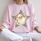 Santa, Retro, Grey Star Sweatshirt