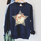 Santa, Retro, Grey Star Sweatshirt