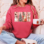 Santa, Snowman, Reindeer, Christmas Tree, Retro Sweatshirt