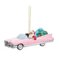 Christmas Ornament - Santa in Pink Cadillac Coastal Holiday Decor 4.13" Resin