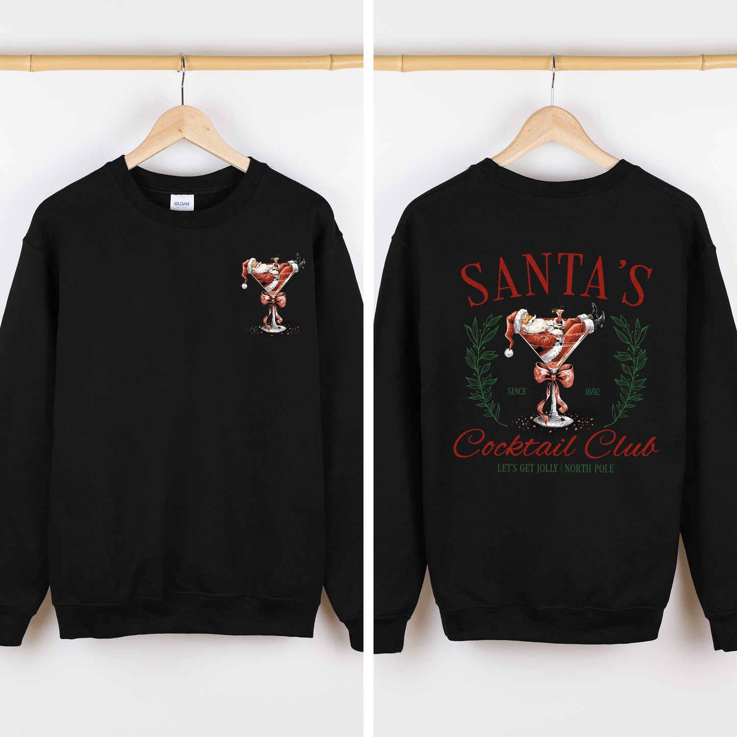 Santa's Cocktail Club, Christmas, Tipsy, Cute, Party Sweatshirt