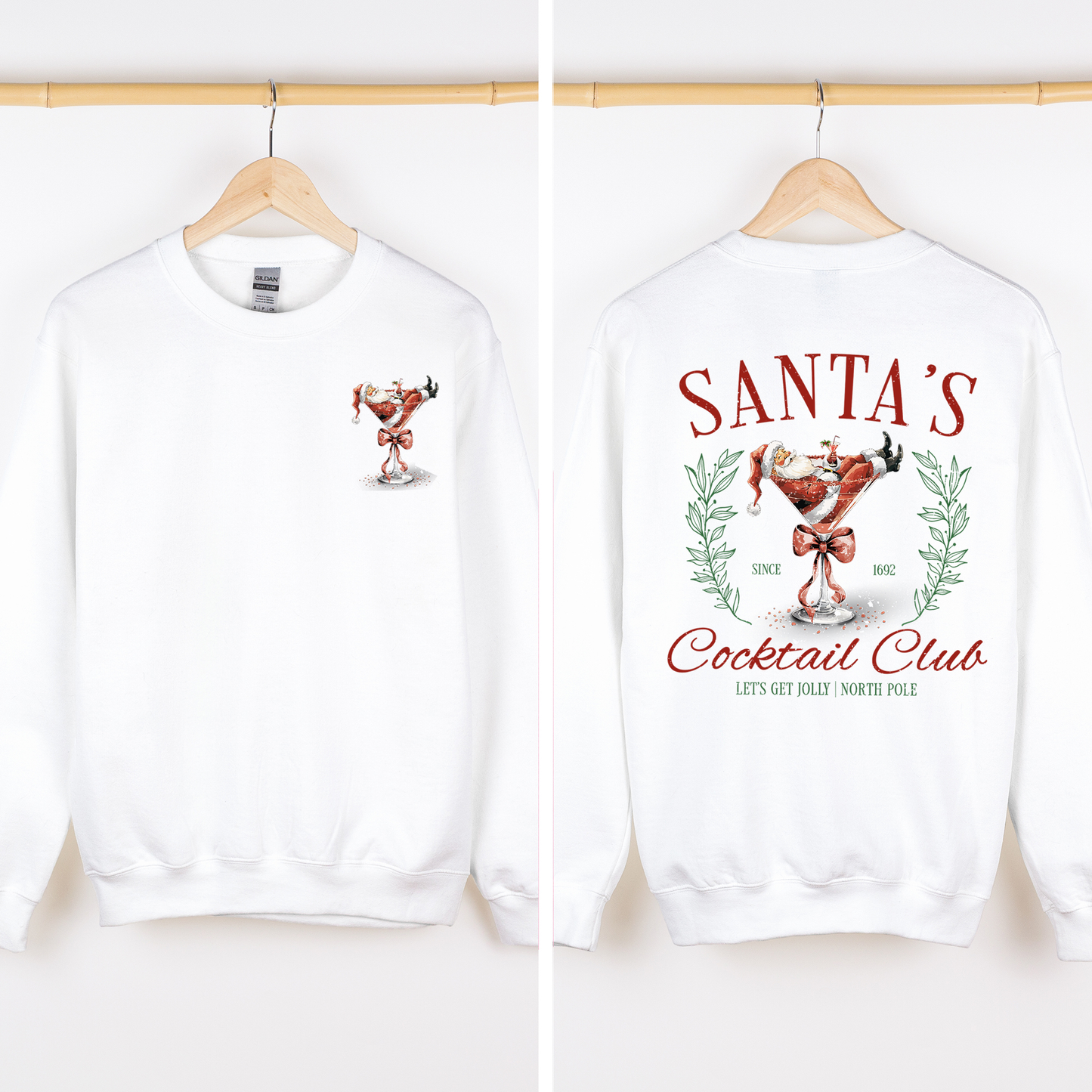 Santa's Cocktail Club, Christmas, Tipsy, Cute, Party Sweatshirt