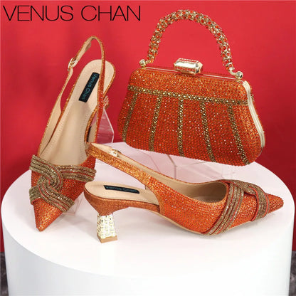 Ladies Italian Design Shoes And Bag Set