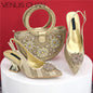 Italian Design Evening Bag Paired With Handmade Petal Shoes