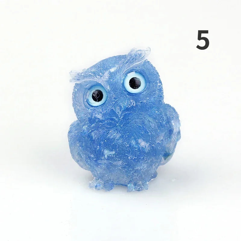1PCS Crystal Stone Owl Animal Crafts Hand Made Small Figurines DIY Resin Table Decor Home Decor Girls Gifts