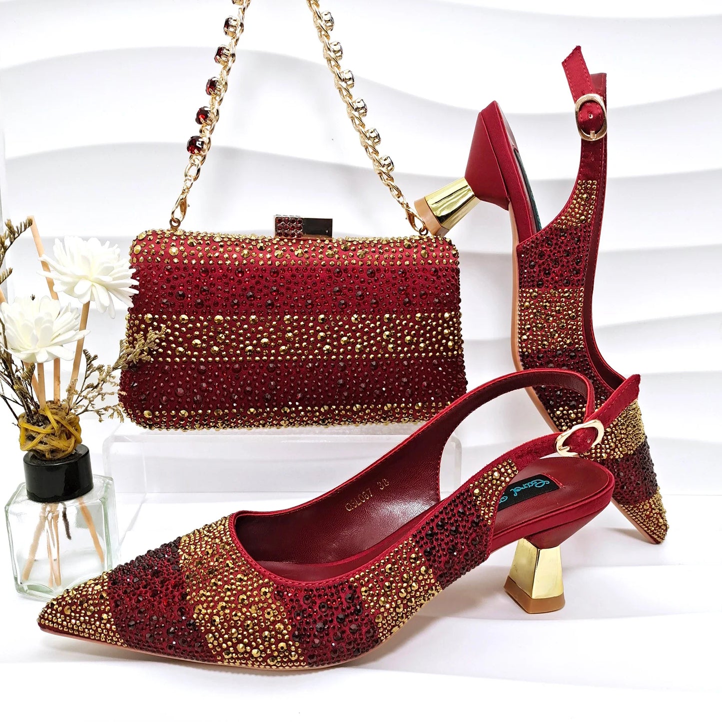 High Quality African Style Ladies Shoes And Bags Set INHGF1-11