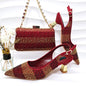 High Quality African Style Ladies Shoes And Bags Set INHGF1-11