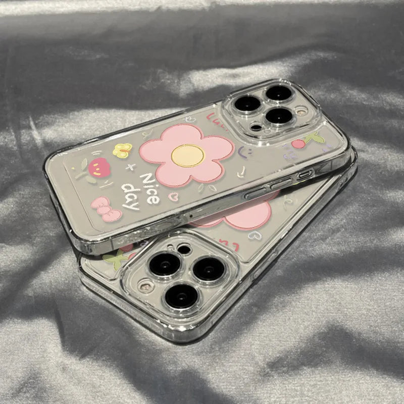 Flowers Silicone Soft Shockproof Cover Phone Case