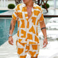 Men Beach Shirt Sets Retro Ethnic Style