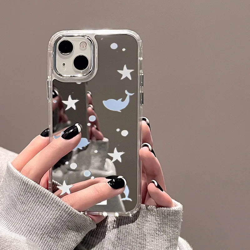 Cute Dolphin Star Mirror Phone Case