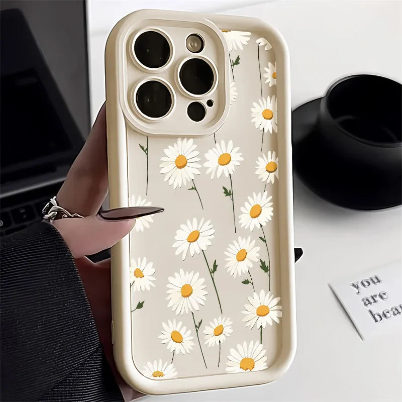 Daisy Flower Silicone Phone Case