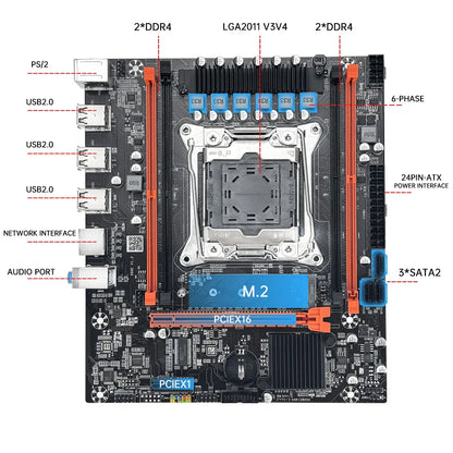 MOUGOL X99 Gaming Motherboard Kit with Intel Xeon E5 2680 V4 & DDR4 8Gx2 2133MHz Dual Channel ECC RAM M.2 NVME for Desktop PC