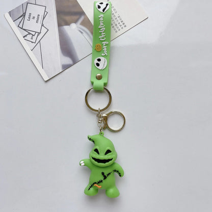 NEW Christmas Eve Horror Night Doll Keychain PVC Keychain Halloween Cute 3D Model Personalized Skeleton Jack Schoolbag Gifts