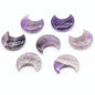 1pc Natural Stone Rose Quartz Amethyst Moon Carving Aura Healing Mineral Gem Home Decoration Ornament Gift