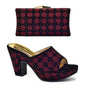 Italian Shoes and Bag Matching Set with Rhinestone
