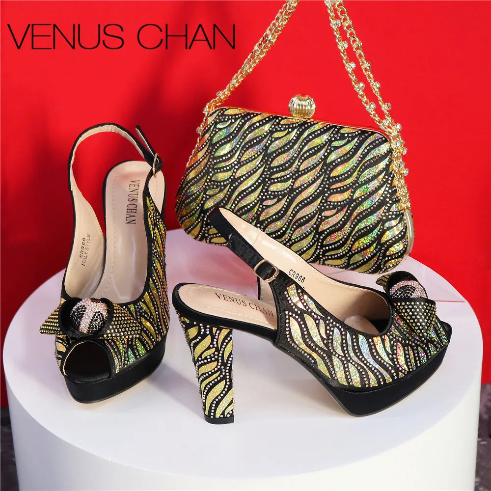 New Fashionable Ladies Shoes Matching Bag Set