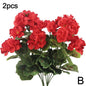 Artificial Geranium Red Pink Flowers Plant Artificial Flower Silk Fake Hydrangea Begonia Flower Home Office Wedding Decoration