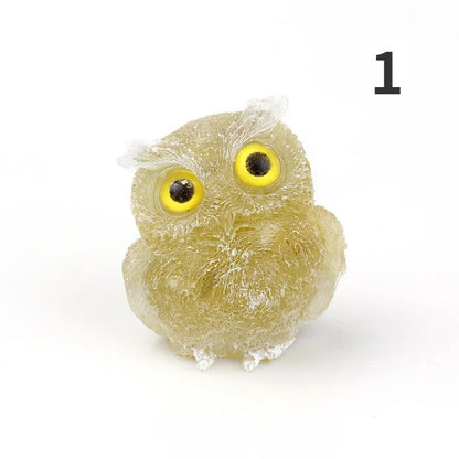 1PCS Crystal Stone Owl Animal Crafts Hand Made Small Figurines DIY Resin Table Decor Home Decor Girls Gifts