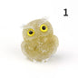 1PCS Crystal Stone Owl Animal Crafts Hand Made Small Figurines DIY Resin Table Decor Home Decor Girls Gifts
