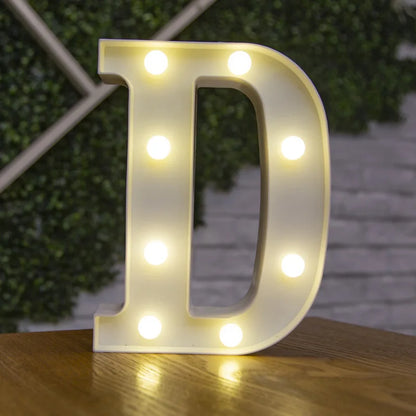Decorative Letters Alphabet Letter LED Lights Luminous Number Lamp Night Light Wedding Proposal Party Baby Bedroom Decoration