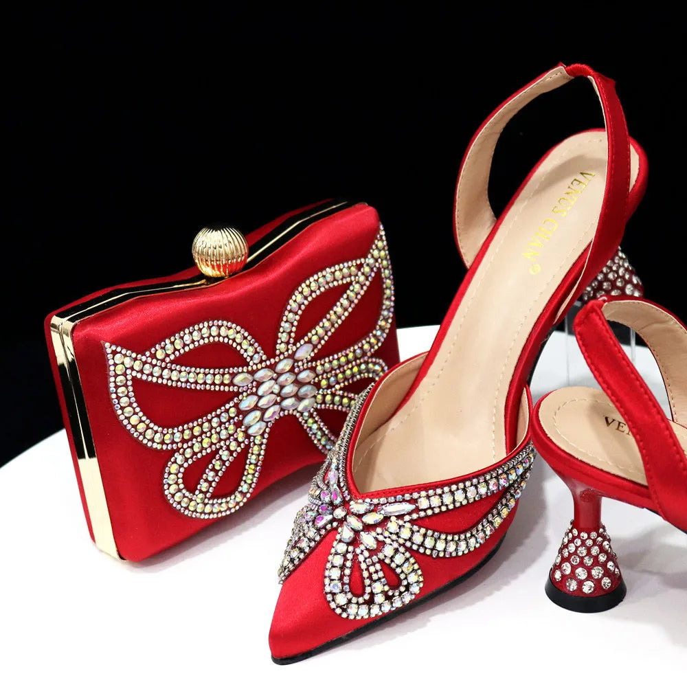 Woman Shoes And Matching Bag Set
