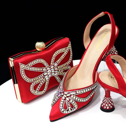 Woman Shoes And Matching Bag Set