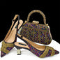 Women's Shoes and Bag Set with Rhinestone