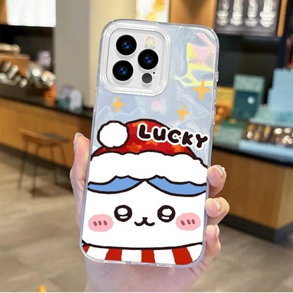 Cute Chiikawas Hachiwares Christmas Gradient Phone Case