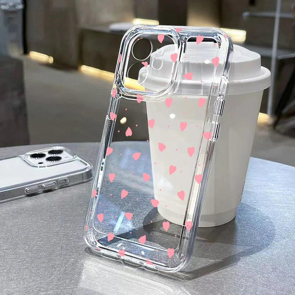 Pink Love Heart Phone Case