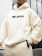Devotee Letter Printed Hoodie - Trendy Sportswear