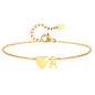 Women Heart Initial Stainless Steel Personalized Anklet Bracelets