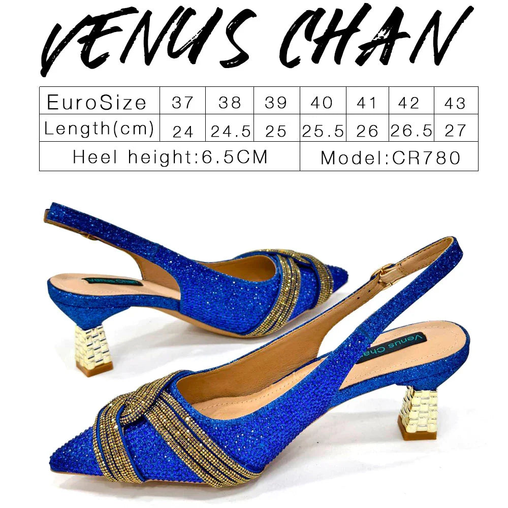 Women's Shoes and Bag Set with Rhinestone