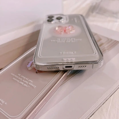 Cute 3D Crystal Bow Love Heart Phone Case