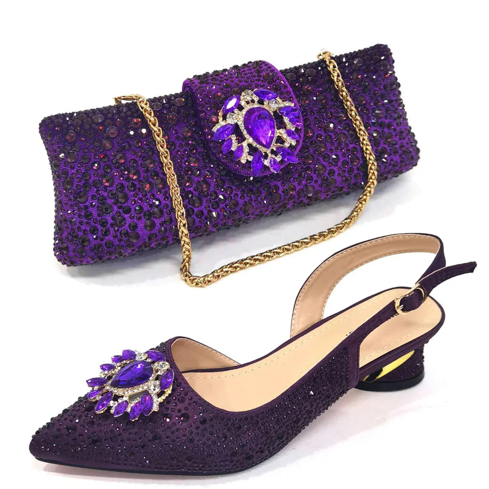 Elegant And Sexy Champagne Shoes And Bag set