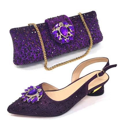 Elegant And Sexy Champagne Shoes And Bag set