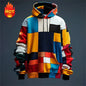 Men's hoodie 3D printed simulation sewing plaid sweatshirts fashion men's clothing