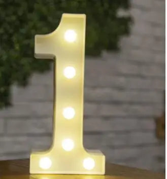 Decorative Letters Alphabet Letter LED Lights Luminous Number Lamp Night Light Wedding Proposal Party Baby Bedroom Decoration