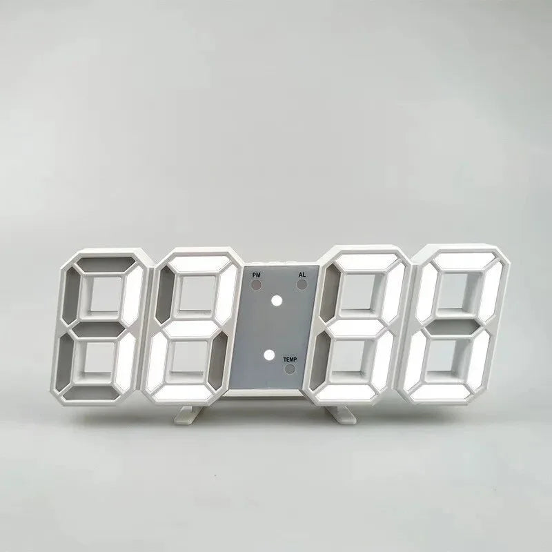 LED Digital Wall Clock - Modern Alarm Clock for Bedroom & Living Room