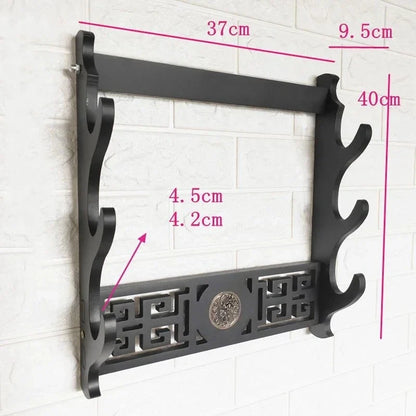Wall Katana Support Sword Holder Wooden Wall Mount Multi-layer Stand Umbrella Rapier Shelf Display Support Weapon Bracket Holder