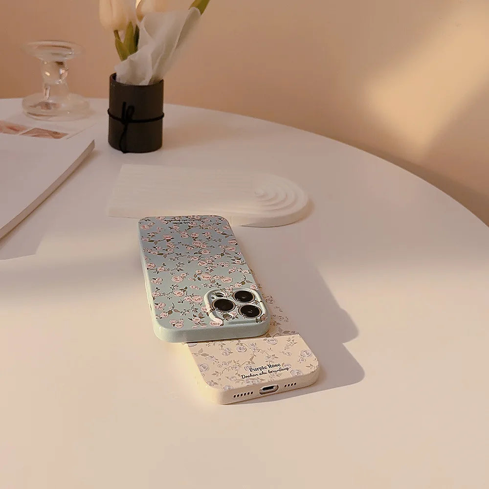 Korean Retro Flowers Phone Case