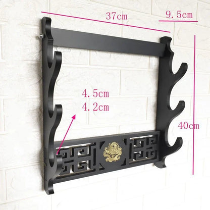 Wall Katana Support Sword Holder Wooden Wall Mount Multi-layer Stand Umbrella Rapier Shelf Display Support Weapon Bracket Holder