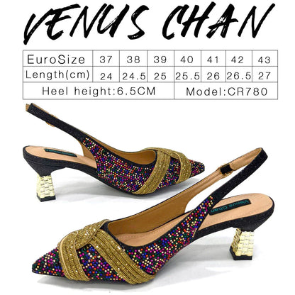 Women's Shoes and Bag Set with Rhinestone