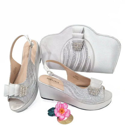 Ladies Shoes With Matching Bag Set for Party