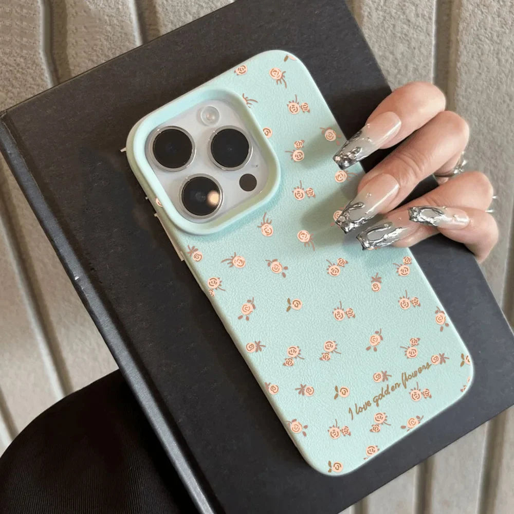 Flower Soft Candy Leather Shockproof Cover Phone Case
