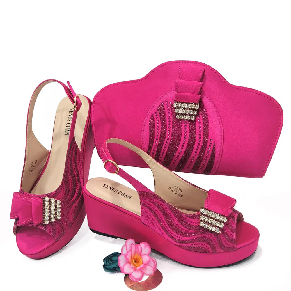 Ladies Shoes With Matching Bag Set for Party
