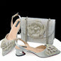 Italian Shoes And Bag Sets With Stones gold HDF1-3