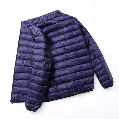 Lightweight Down Cotton Coat Men's Winter Cropped Jacket Stand Collar Hooded Outerwear